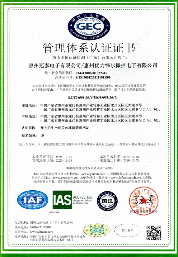 iso14001 certificate of unionwell 2